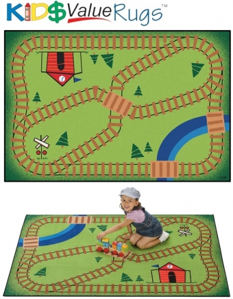 KID$ Value Line: Railroad Playtime Rug