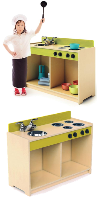 Contemporary Green Toddler Stove/Sink Combination
