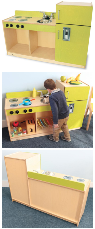 Contemporary Green Toddler 3-in-1 Kitchenette